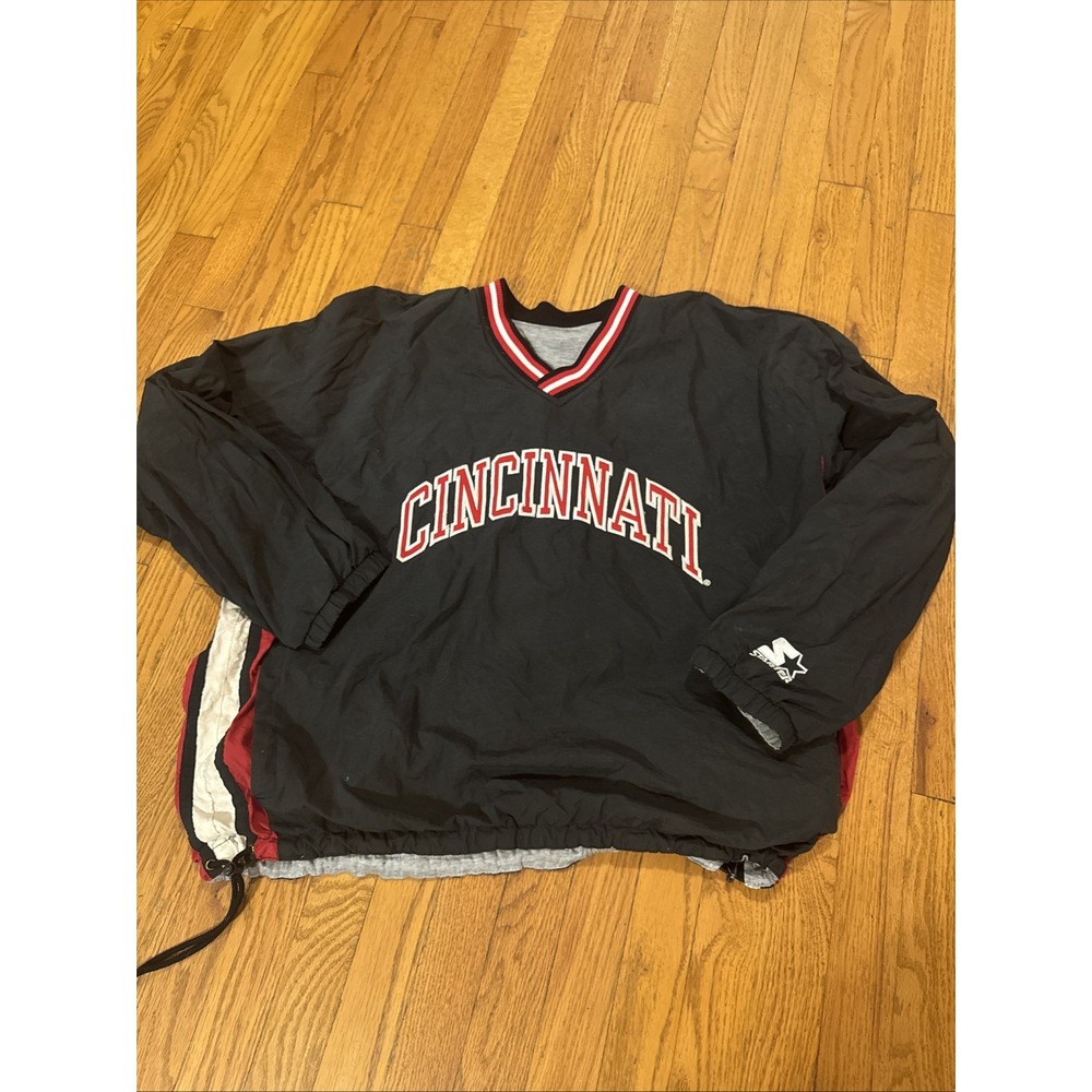VTG 90's CINCINNATI BEARCATS NCAA STARTER WINDBREAKER PULLOVER JACKET L RARE!